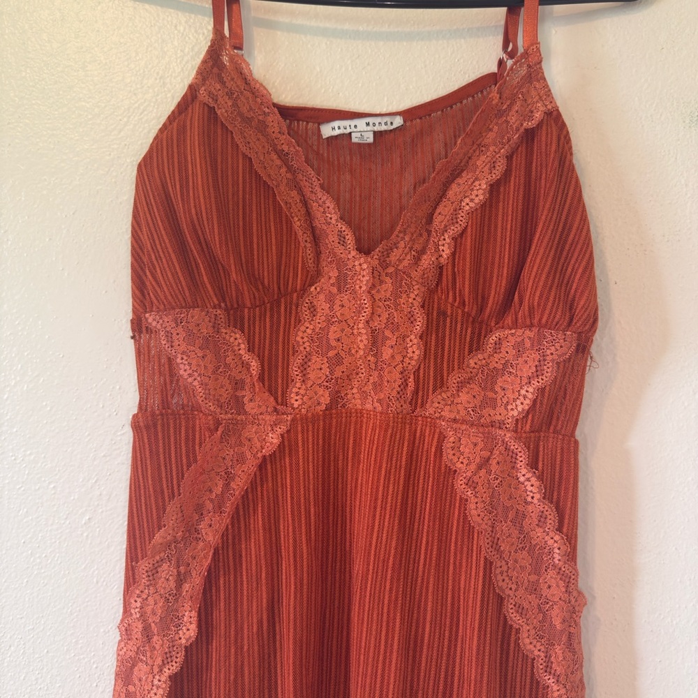 Haute Monde Rust Lace Mini Dress